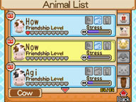 Looking at the cows on the animal list